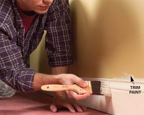 Paint the trim first Prime and texture wall
